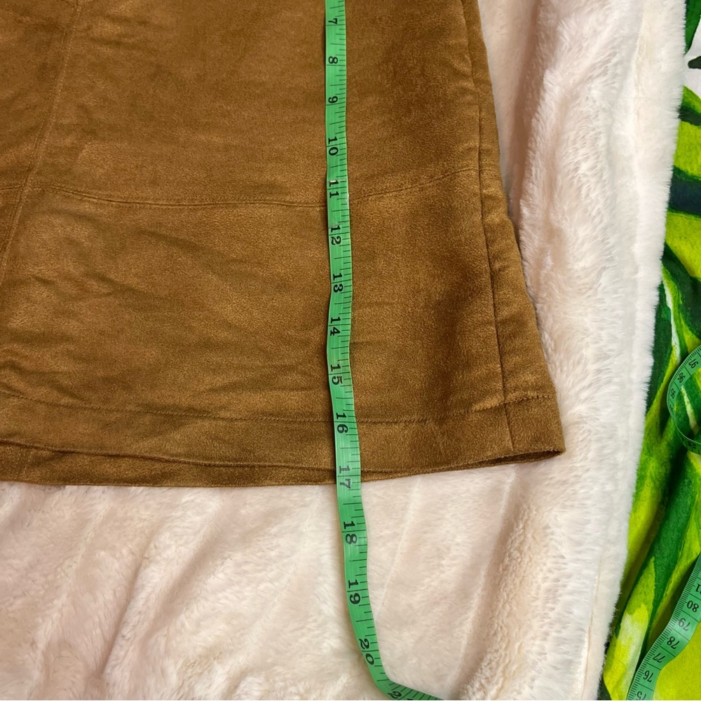 LC Lauren Conrad 4/27 Brown Faux Suede Lace Up Boho Casual Summer Fall Skirt - Picture 4 of 12